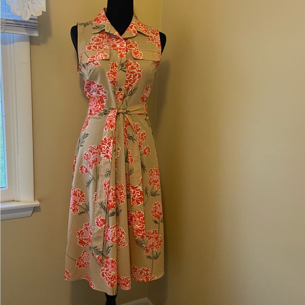 Banana Republic flora  Sleeveless Dress - Beige and Red
